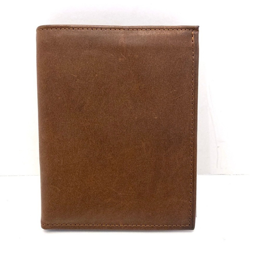 Vtg Rolfs Cowhide Brown Leather Billfold‎ Wallet Credit Card Photos 5.25"x4"